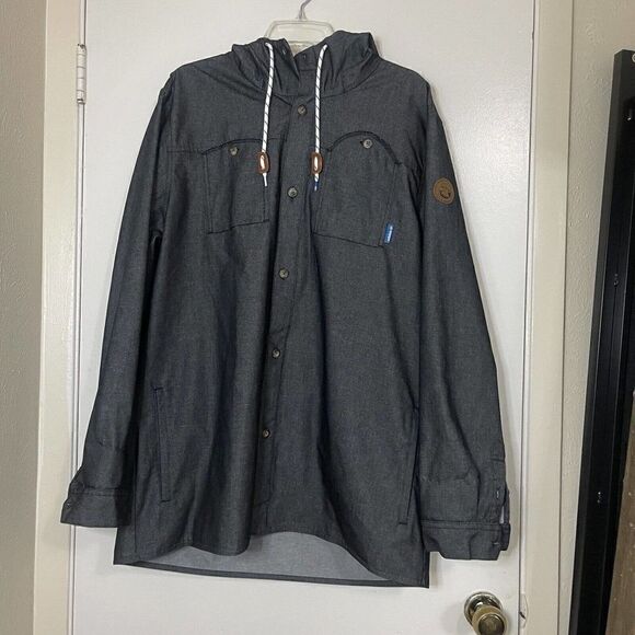ADIDAS Skateboarding Gray Denim Hoodie jacket RARE Japan release XL NWOT! - Picture 4 of 7